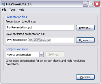 NXPowerLite Desktop Edition screenshot 2