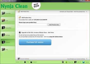 Nynja Clean Antivirus screenshot