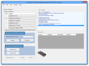 O2001SSW - Software Wedge for Opticon OPN-2001 scanners screenshot