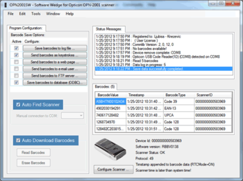 O2001SSW - Software Wedge for Opticon OPN-2001 scanners screenshot 3