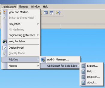 OBJ Export for Solid Edge screenshot 2