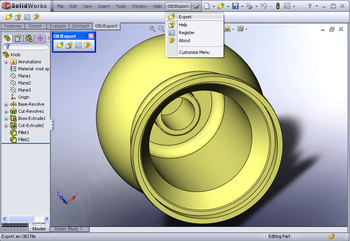 OBJ Export for SolidWorks screenshot