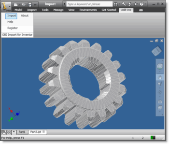 OBJ Import for Inventor screenshot