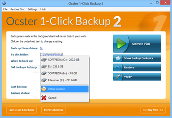 Ocster 1-Click Backup screenshot 3