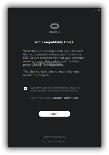 Oculus Rift Compatibility Tool screenshot