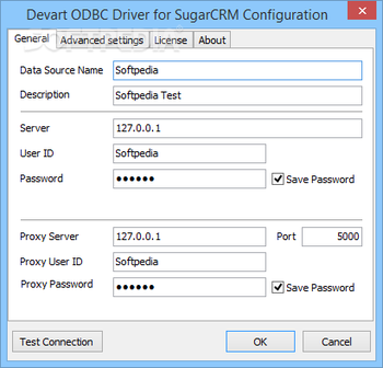 ODBC Driver for SugarCRM screenshot