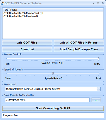 ODT To MP3 Converter Software screenshot