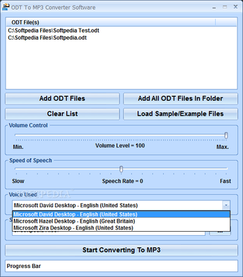 ODT To MP3 Converter Software screenshot 2