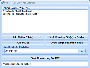 ODT To TXT Converter Software screenshot