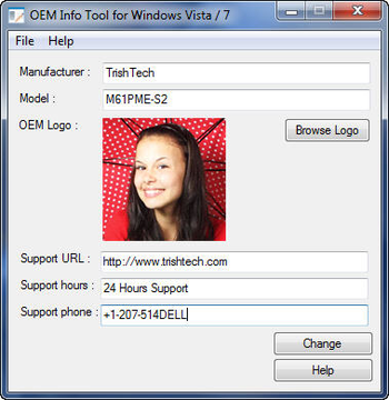 OEM Info Tool screenshot