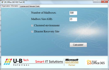 Office 365 ROI Tool screenshot