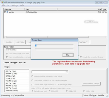 office Convert Htm/Html to Image Free screenshot 2