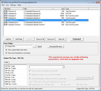office Convert Word Txt to Image Jpg/Jpeg Free screenshot