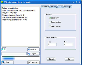 Office Password Recovery Magic screenshot