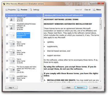 Office Recovery Wizard screenshot 3