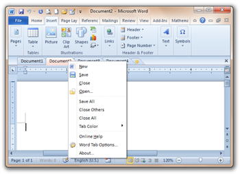 Office Tabs for Word  screenshot