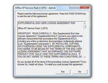 Office XP Service Pack screenshot