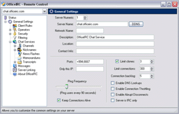 OfficeIRC Server screenshot 2