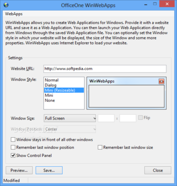 OfficeOne WinWebApps screenshot
