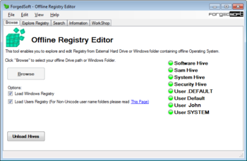 Offline Registry Editor screenshot