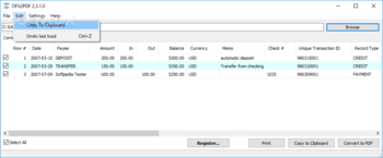 OFX2PDF screenshot 5