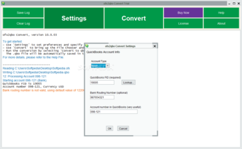 ofx2qbo Convert screenshot 2