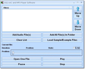 OGG AAC and MP3 Player Software screenshot