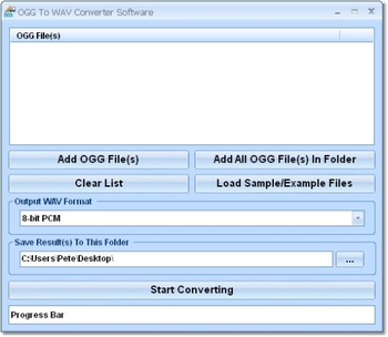 OGG To WAV Converter Software screenshot
