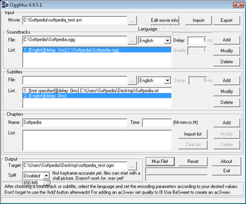 OggMux screenshot
