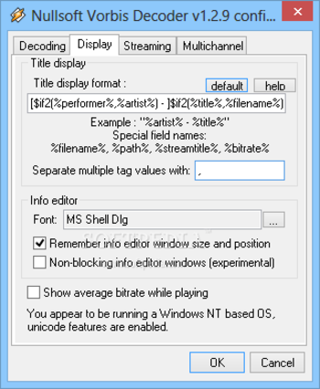 OggVorbis decoder plugin for Winamp screenshot 2