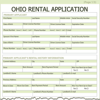 Ohio Rental Application screenshot