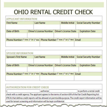 Ohio Rental Credit Check screenshot