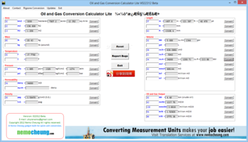 Oil And Gas Conversion Calculator Lite screenshot