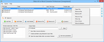 Okdo All to Word Converter Professional screenshot