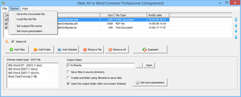 Okdo All to Word Converter Professional screenshot 2
