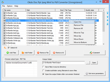 Okdo Doc Ppt Jpeg Wmf to Pdf Converter screenshot