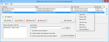 Okdo Docx Docm to Doc Converter screenshot