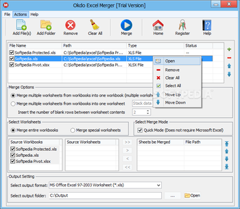 Okdo Excel Merger screenshot