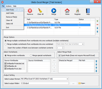 Okdo Excel Merger screenshot 2