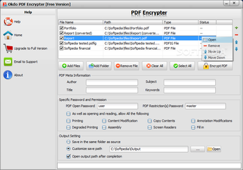 Okdo PDF Encrypter screenshot