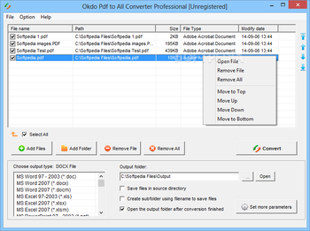 Okdo Pdf to All Converter Professional screenshot