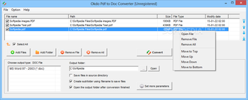Okdo Pdf to Doc Converter screenshot