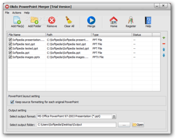 Okdo PowerPoint Merger screenshot