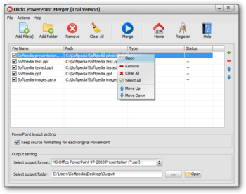 Okdo PowerPoint Merger screenshot 2