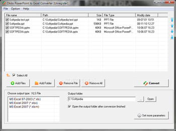 Okdo PowerPoint to Excel Converter screenshot