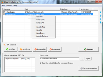 Okdo Pptx Pptm to Ppt Converter screenshot