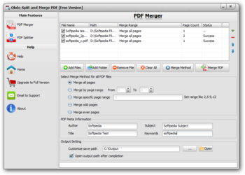 Okdo Split and Merge PDF screenshot