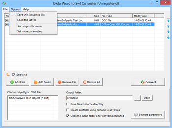 Okdo Word to Swf Converter screenshot 2