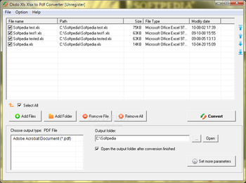 Okdo Xls Xlsx to Pdf Converter screenshot