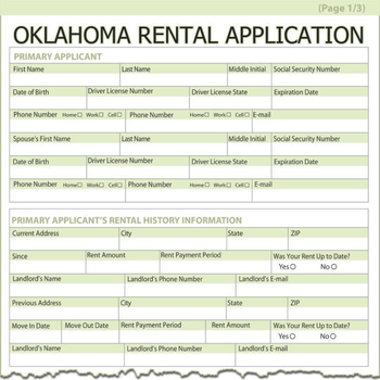 Oklahoma Rental Application screenshot